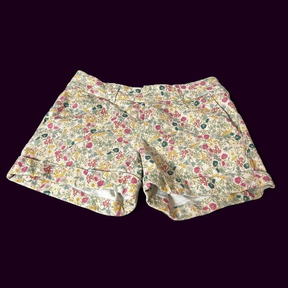 Korye Floral Cuffed Hem Shorts Womens 28 Cottagecore
